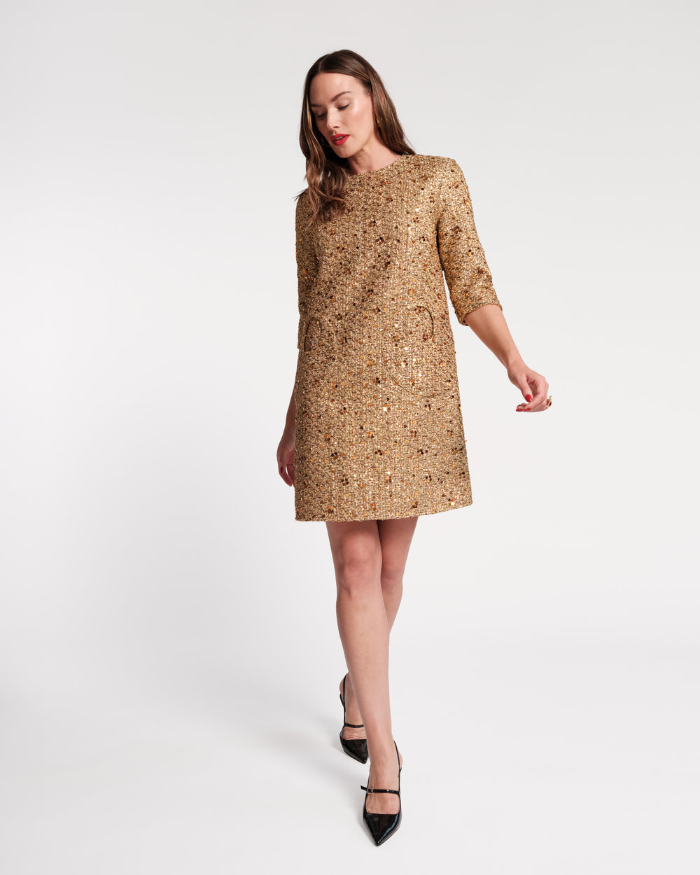 Mod Sequin Dress - Gold Dresses Frances Valentine