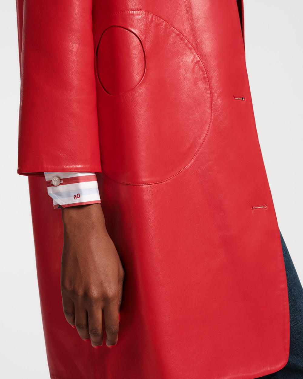 Mod Jacket - Faux Leather Geranium Frances Valentine