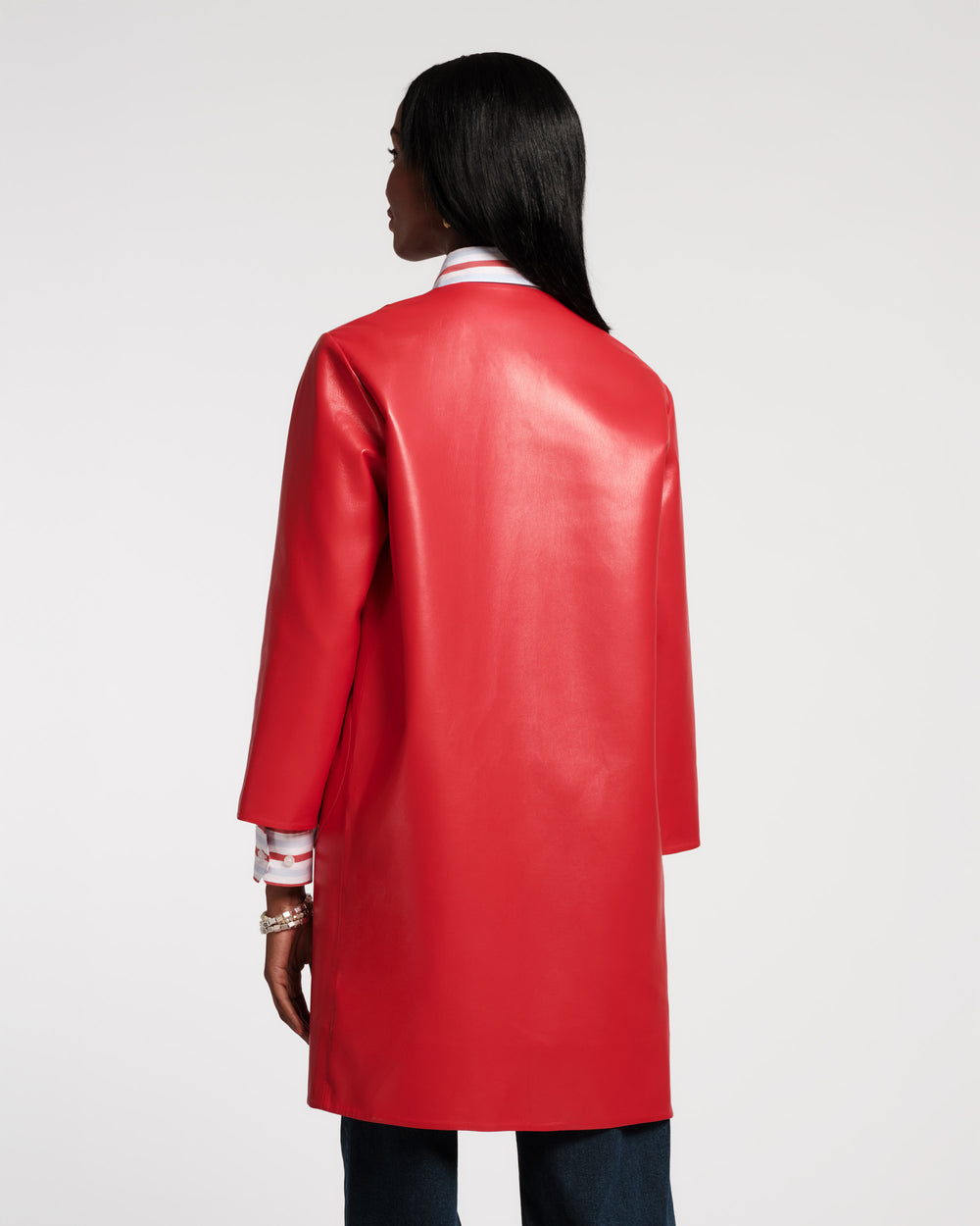 Mod Jacket - Faux Leather Geranium Frances Valentine