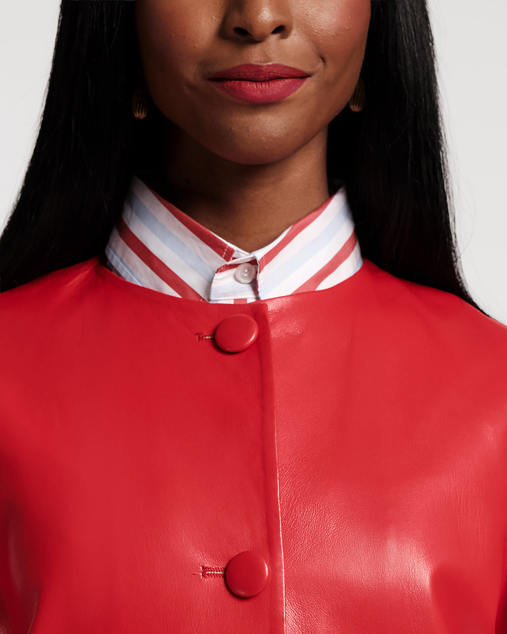 Mod Jacket - Faux Leather Geranium Frances Valentine