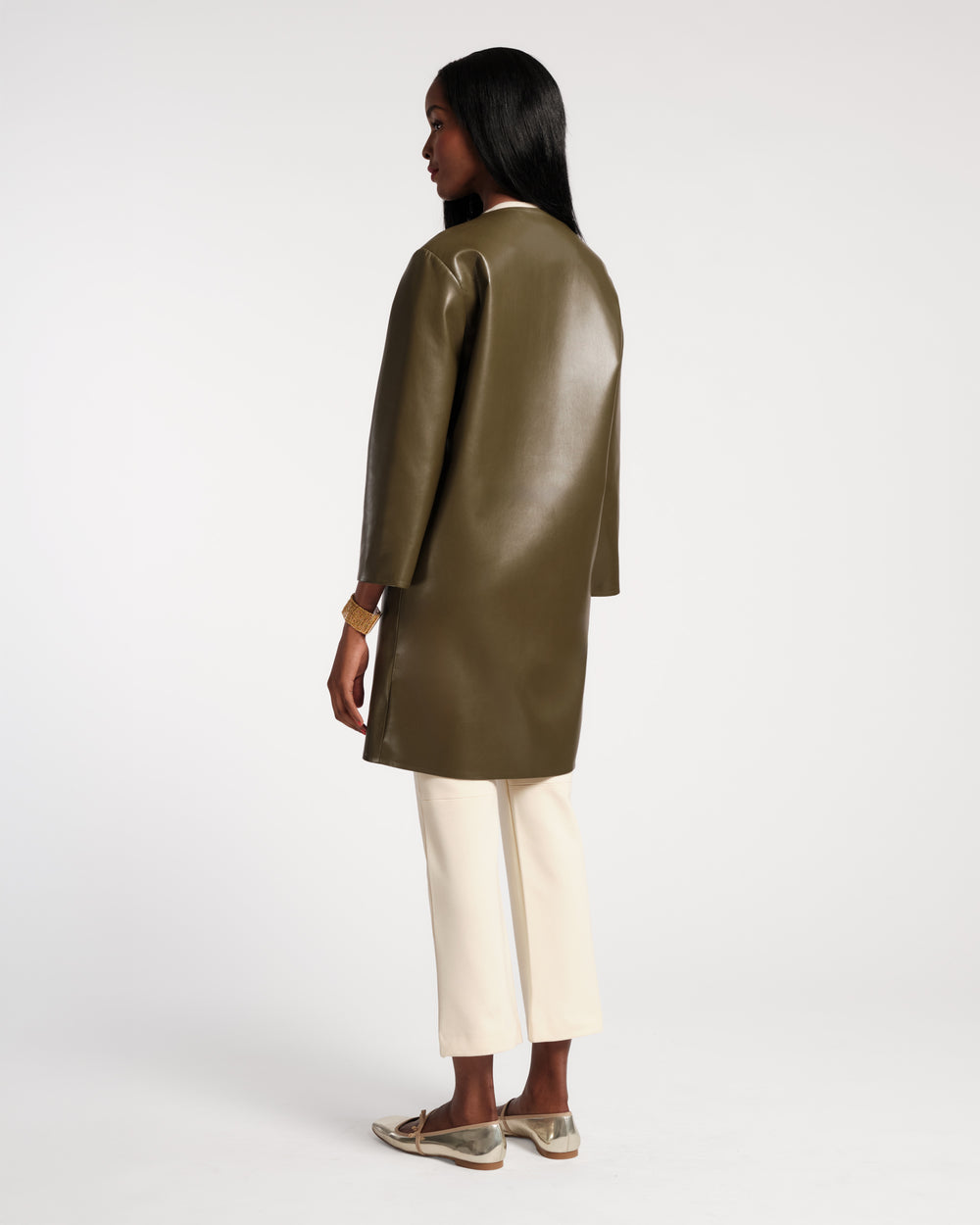 Mod Jacket - Faux Leather Olive Frances Valentine