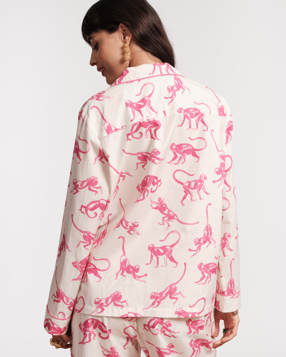 Teddy Pajama Top - Pink Monkey Pajamas Frances Valentine