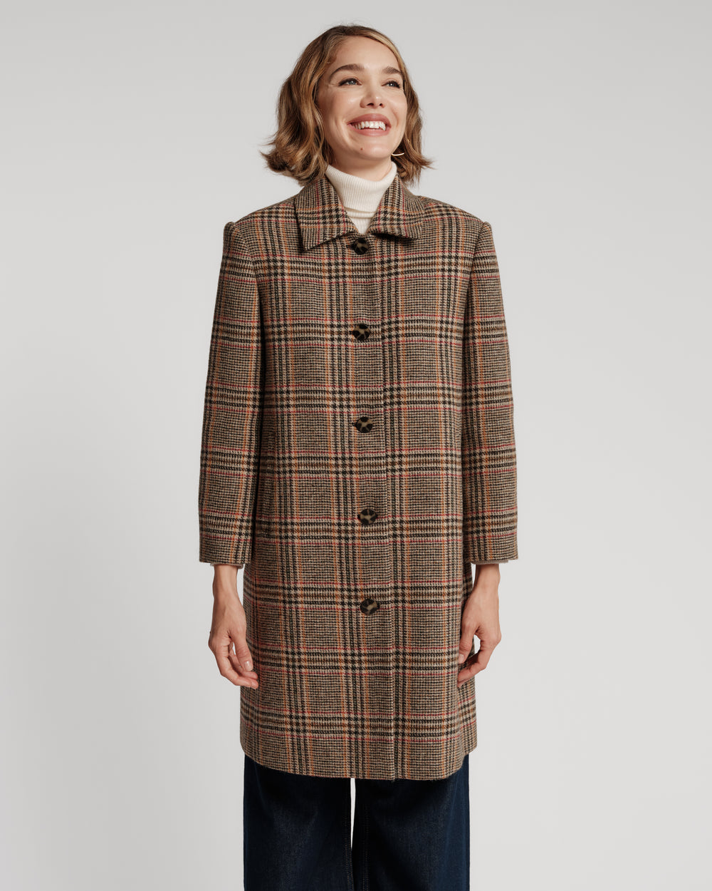 Barn Jacket - Windowpane Plaid Coats & Jackets Frances Valentine