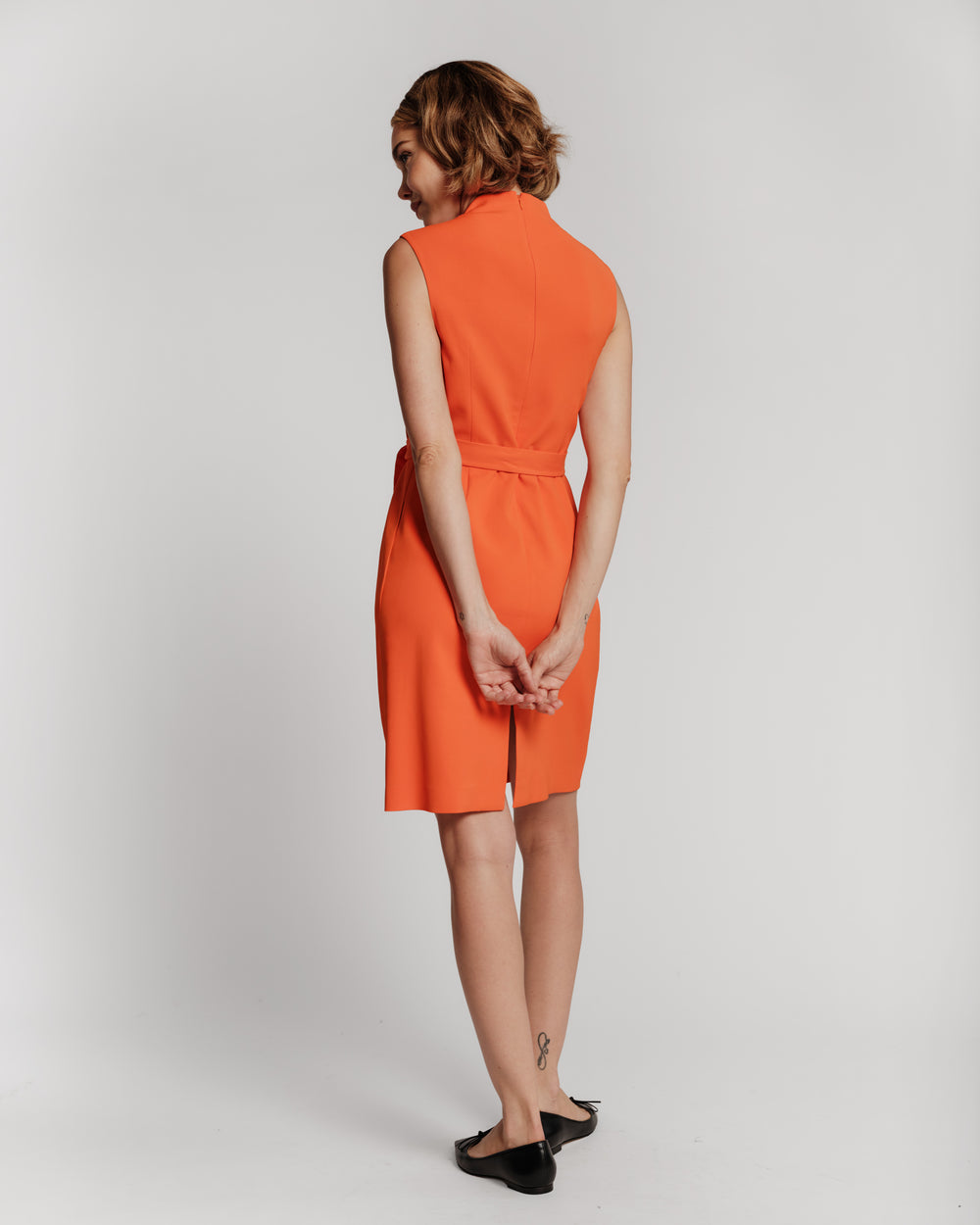 Mini Crepe Dress - Orange Dresses Frances Valentine