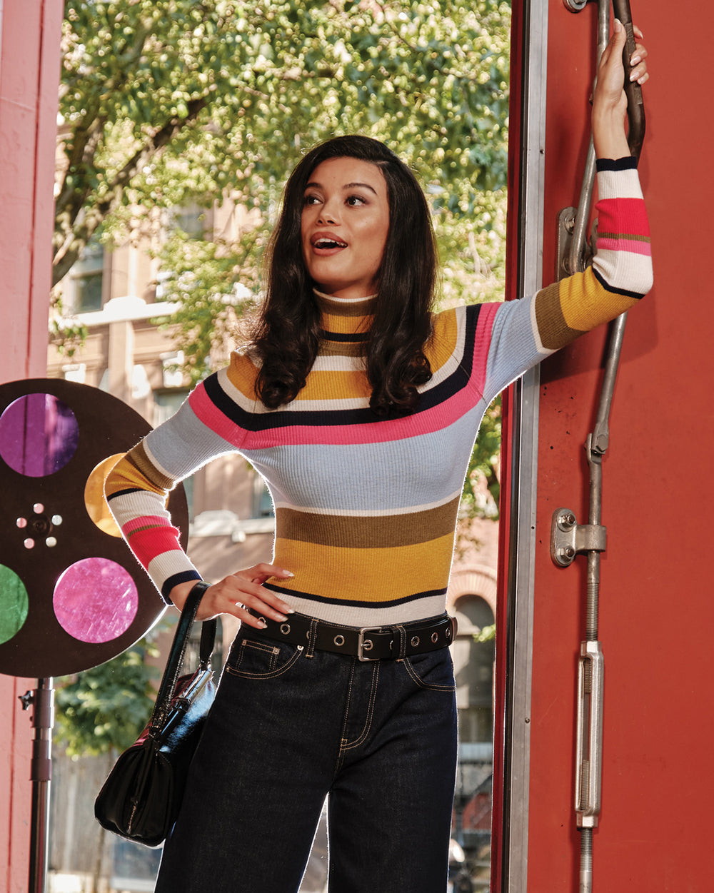 Merino Wool Blend Turtleneck - Multi Shirt Frances Valentine