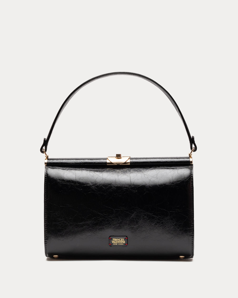 MTM Frame Bag - Crinkled Leather Black Handbag Frances Valentine