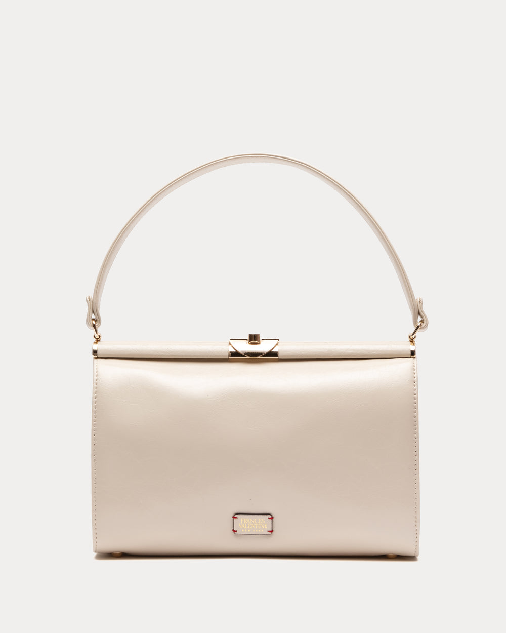 MTM Frame Bag - Crinkled Leather Oyster Handbag Frances Valentine