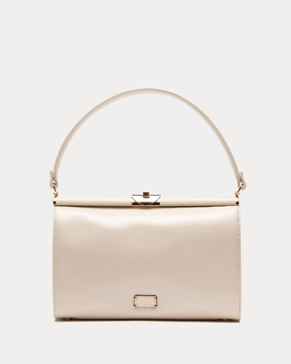 MTM Frame Bag - Crinkled Leather Oyster Handbag Frances Valentine