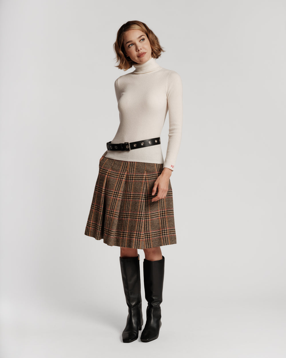 Merino Wool Blend Turtleneck - Oyster Shirt Frances Valentine