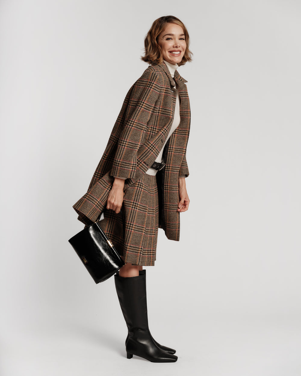 Barn Jacket - Windowpane Plaid Coats & Jackets Frances Valentine