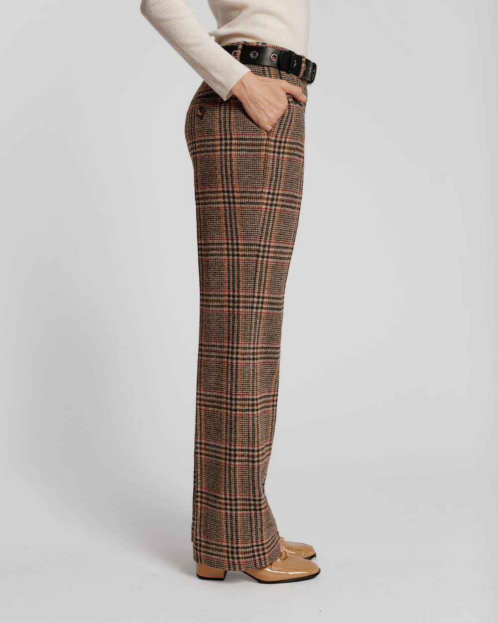 Slim Trouser - Windowpane Plaid Pants Frances Valentine
