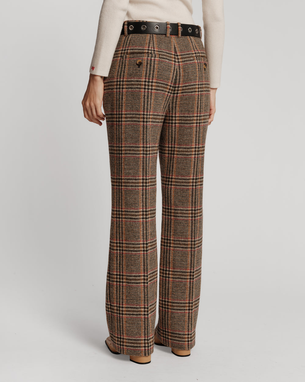 Slim Trouser - Windowpane Plaid Pants Frances Valentine
