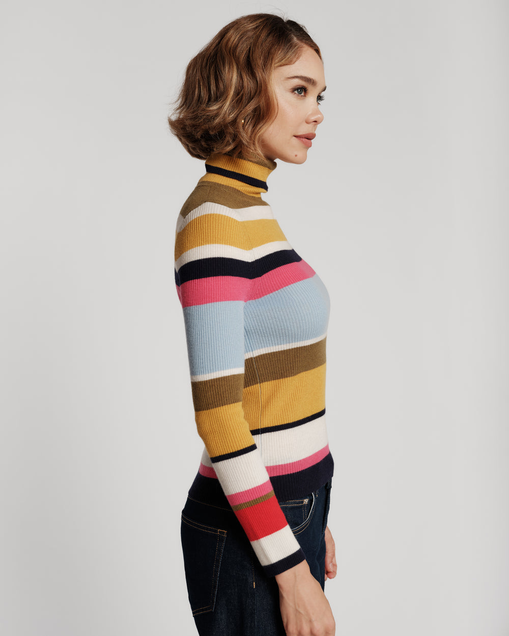Merino Wool Blend Turtleneck - Multi Shirt Frances Valentine
