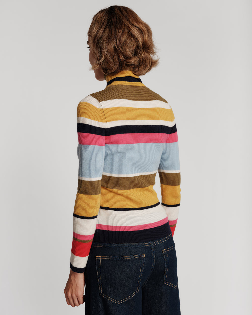 Merino Wool Blend Turtleneck - Multi Shirt Frances Valentine