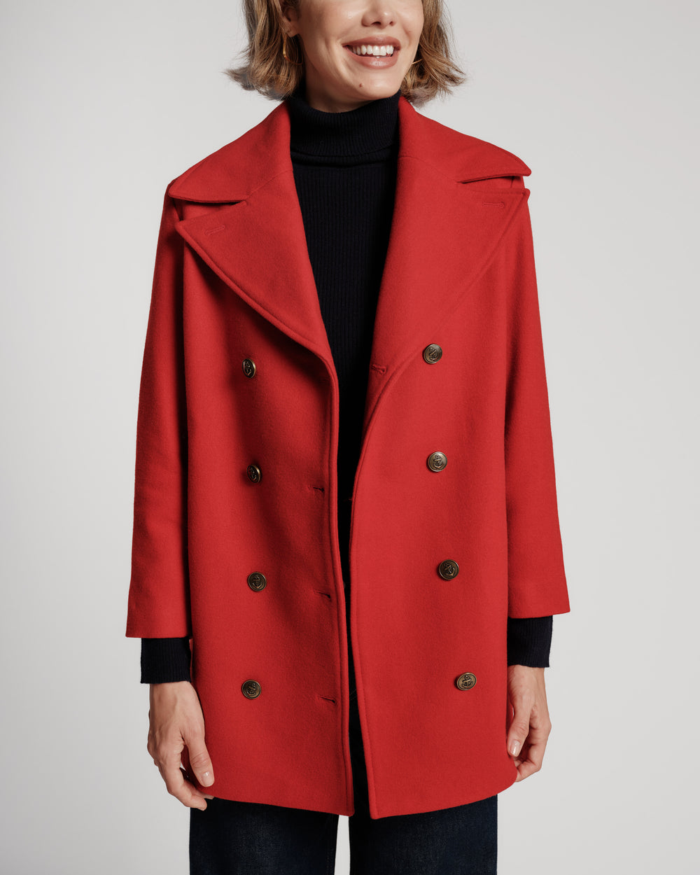Wool Peacoat - Red Coats & Jackets Frances Valentine