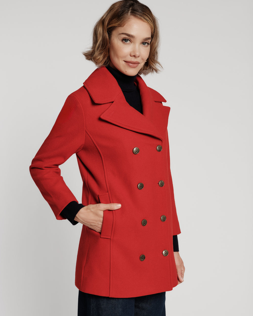 Wool Peacoat - Red Coats & Jackets Frances Valentine