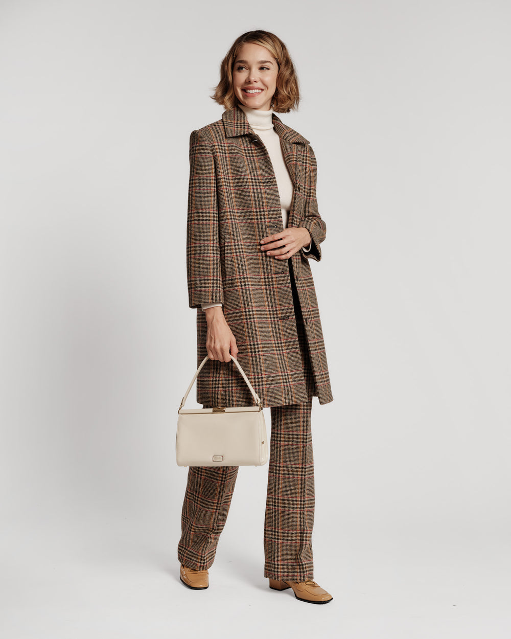 Slim Trouser - Windowpane Plaid Pants Frances Valentine