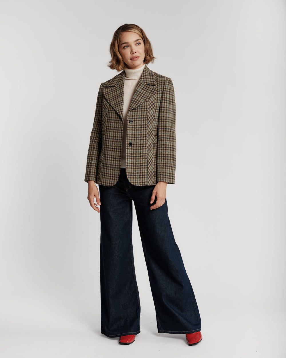 Bobby Wool Blazer - Wool Plaid Coats & Jackets Frances Valentine