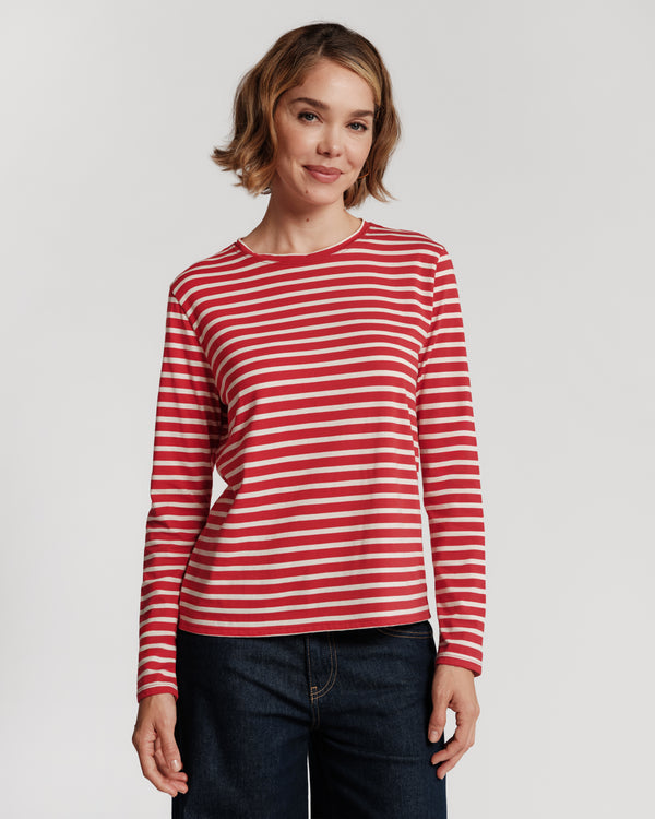 Long Sleeve Stripe T Shirt - Red Shirt Frances Valentine