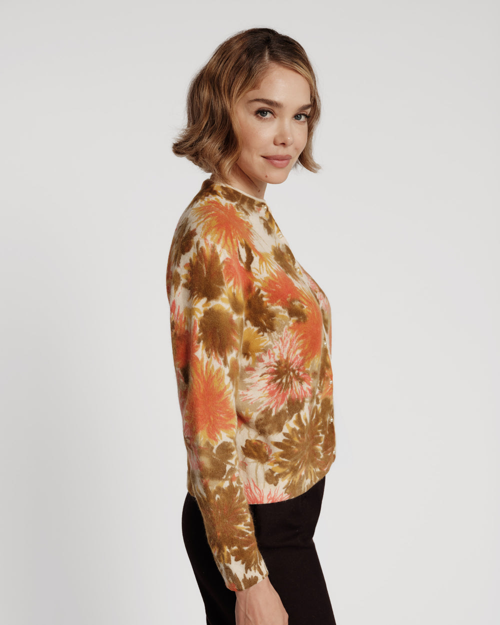 Darling Cardigan - Dahlia Print Sweater Frances Valentine