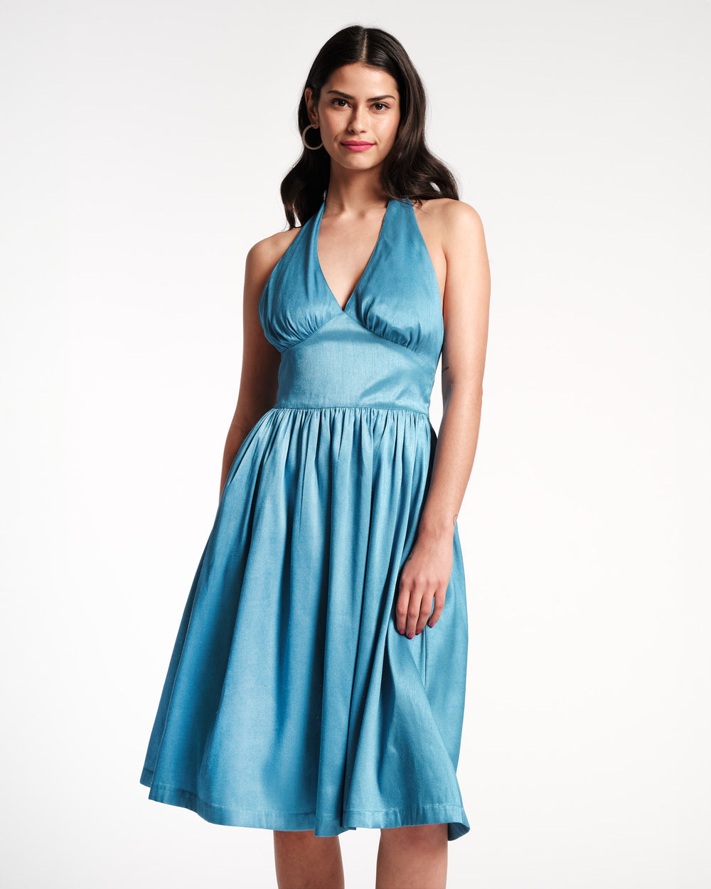 Lydia Dress - Dupioni Blue Dresses Frances Valentine