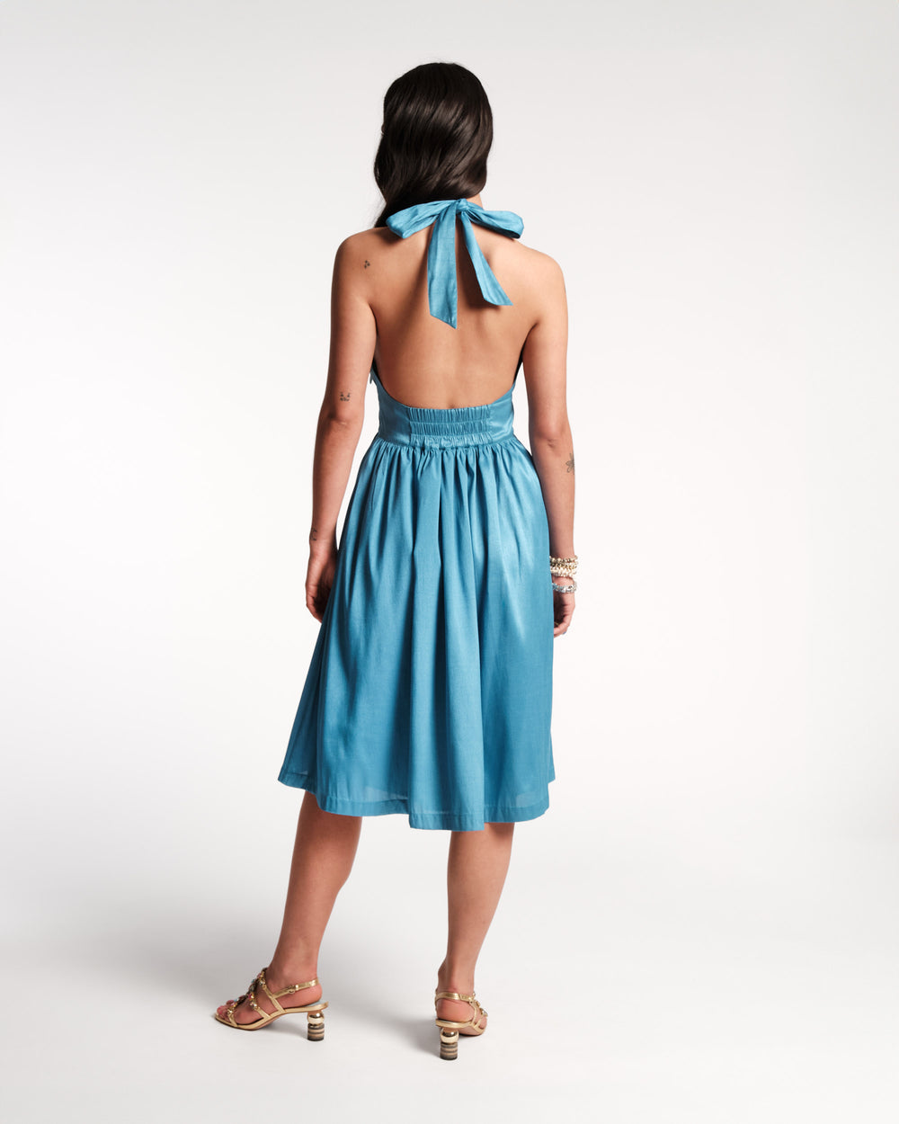 Lydia Dress - Dupioni Blue Dresses Frances Valentine