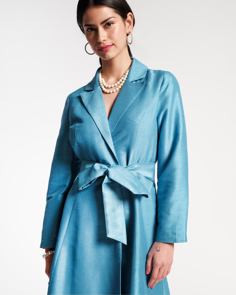 Lucille Wrap Dress - Blue Dresses Frances Valentine