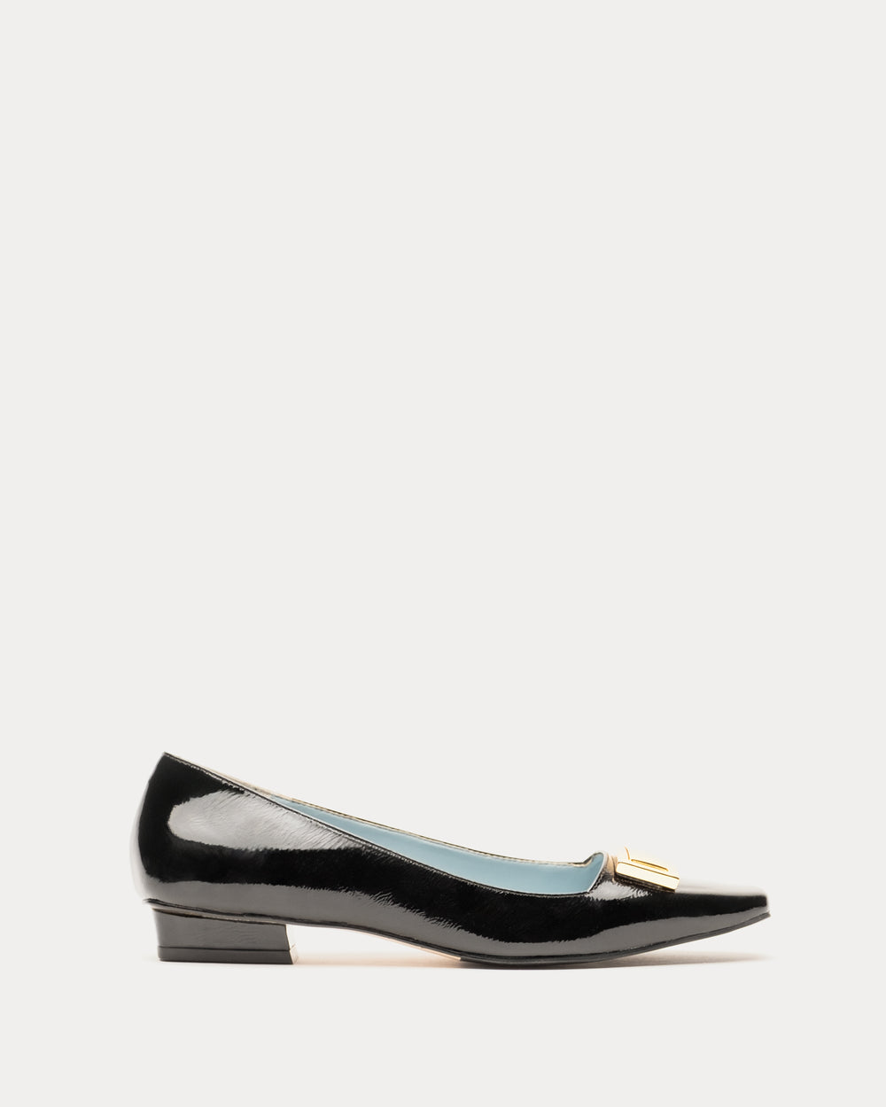 Midge Flat Crinkled Leather - Black Flats Frances Valentine