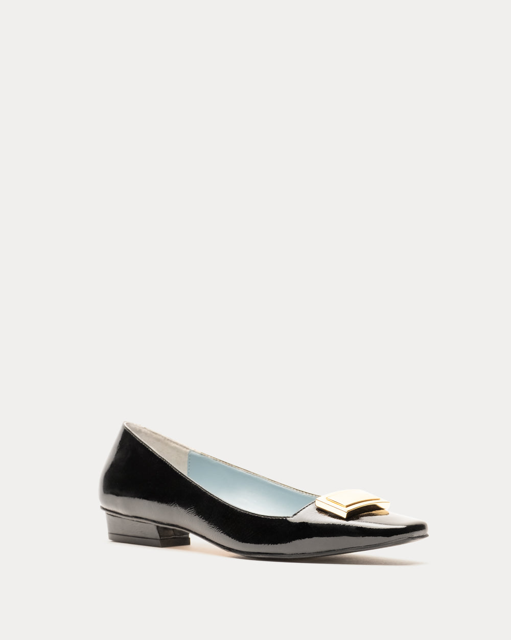 Midge Flat Crinkled Leather - Black Flats Frances Valentine