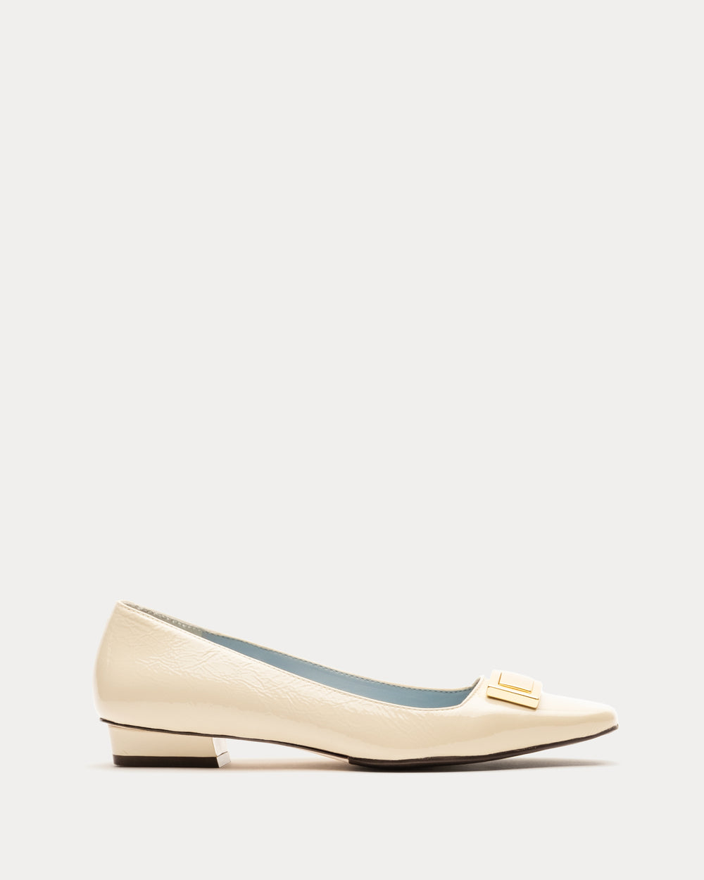 Midge Flat Crinkled Leather - Oyster Flats Frances Valentine