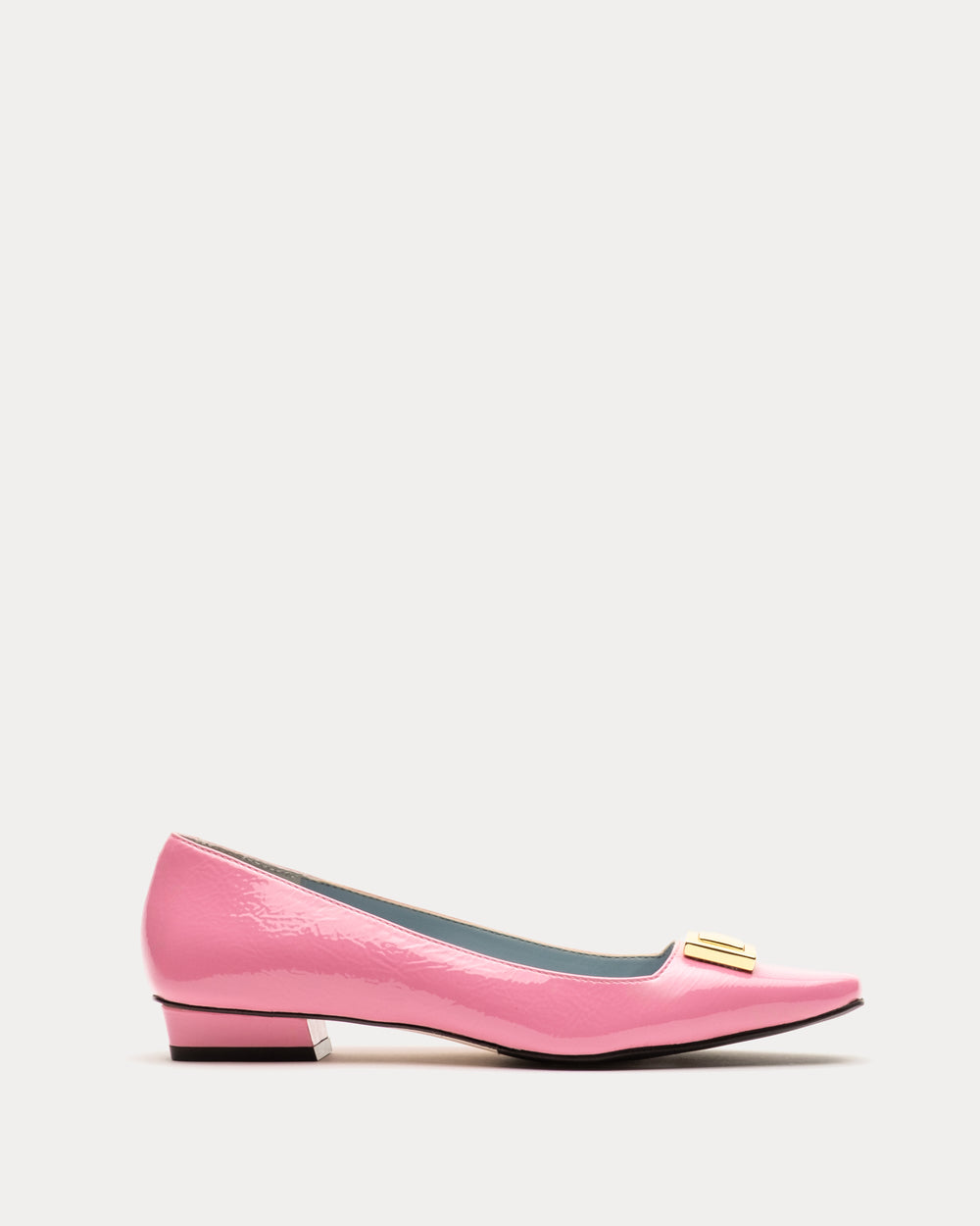 Midge Flat Crinkled Leather - Pink Flats Frances Valentine