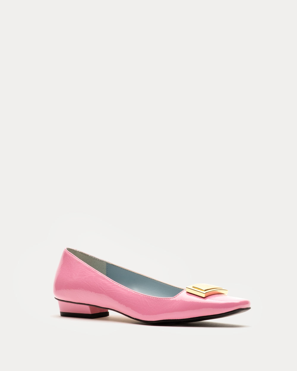 Midge Flat Crinkled Leather - Pink Flats Frances Valentine