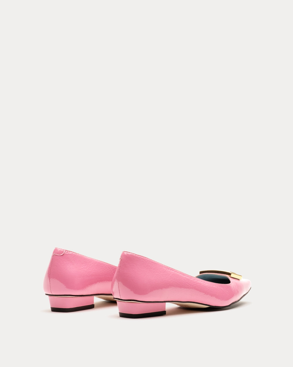 Midge Flat Crinkled Leather - Pink Flats Frances Valentine