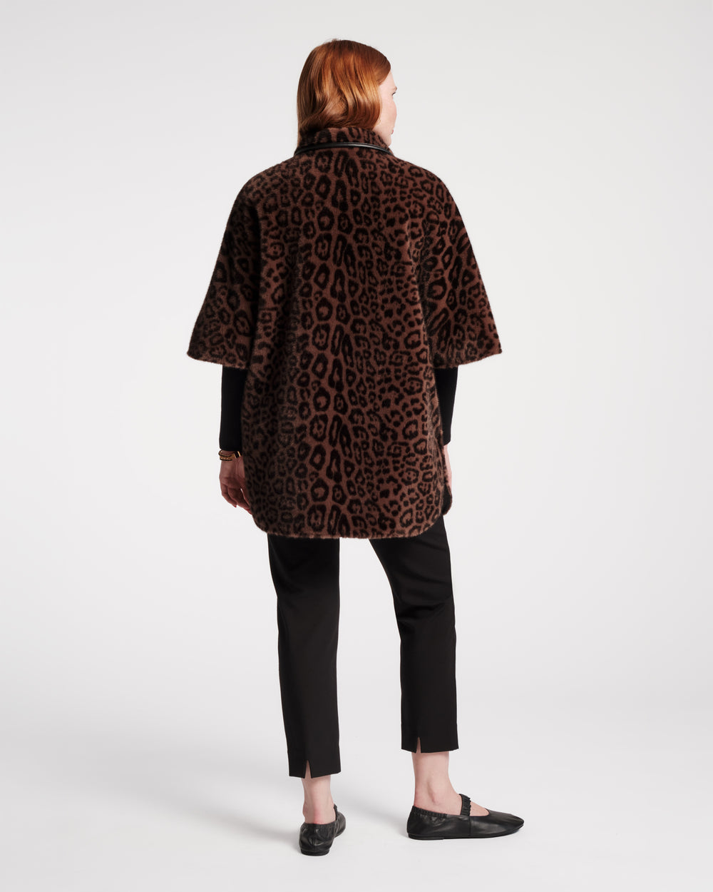 Nico Poncho - Jaguar Faux Fur Black Coats & Jackets Frances Valentine