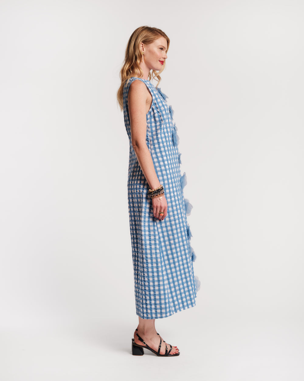 Origami Gingham Dress - Blue Dresses Frances Valentine