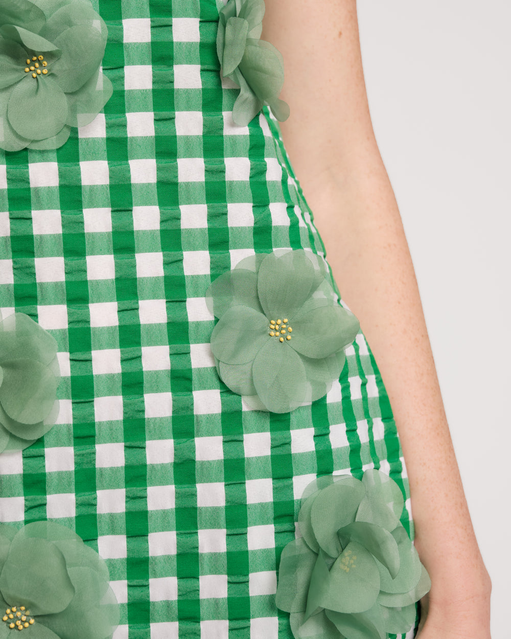 Origami Gingham Dress - Green Dresses Frances Valentine