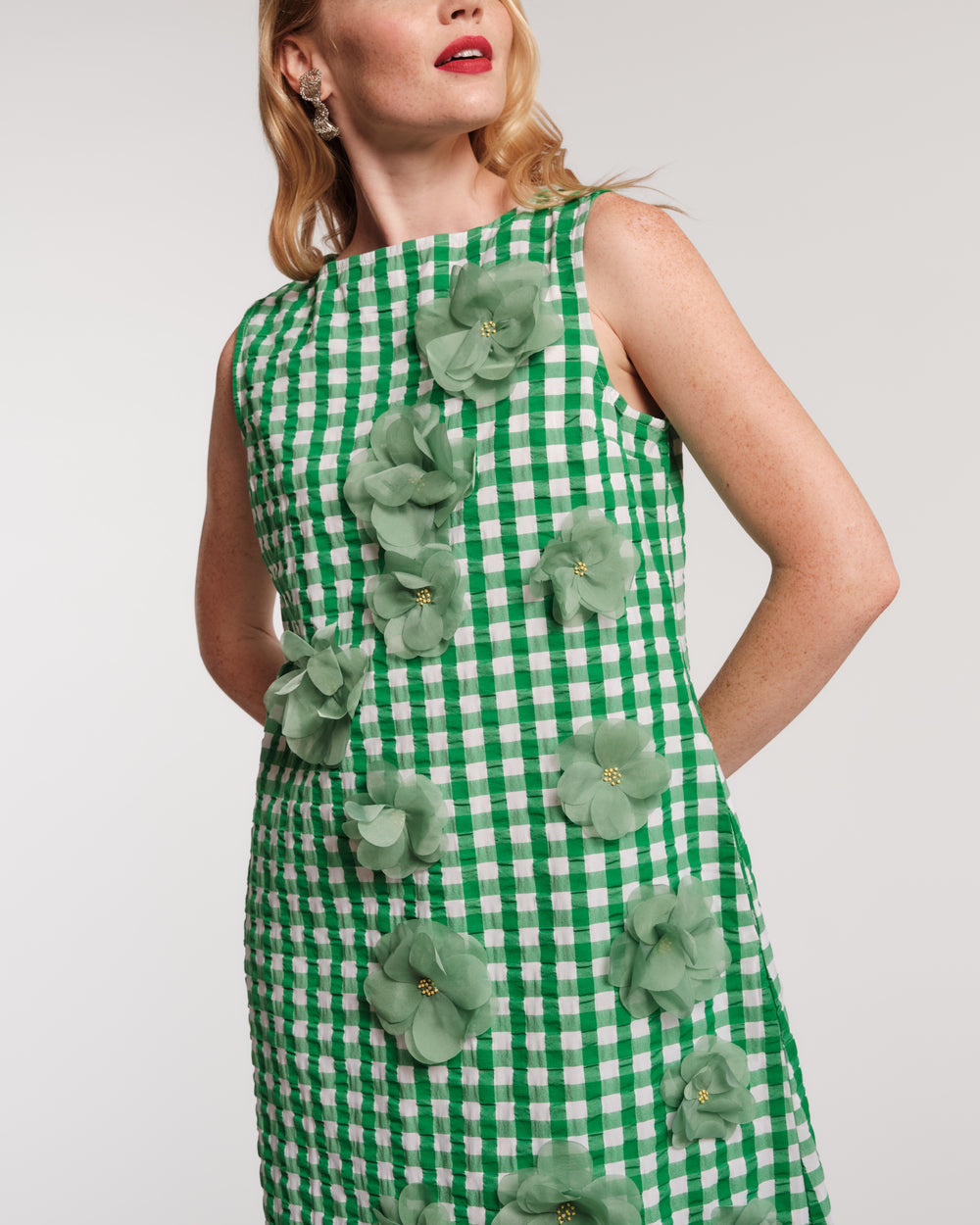 Origami Gingham Dress - Green Dresses Frances Valentine