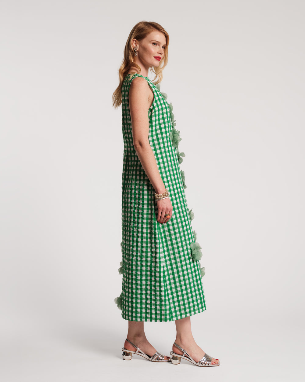 Origami Gingham Dress - Green Dresses Frances Valentine