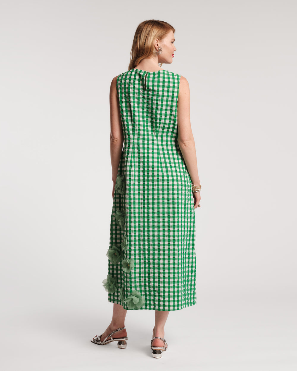 Origami Gingham Dress - Green Dresses Frances Valentine
