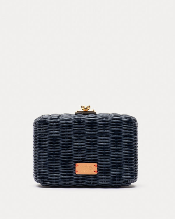 Paige Wicker Clutch - Navy Basket Frances Valentine