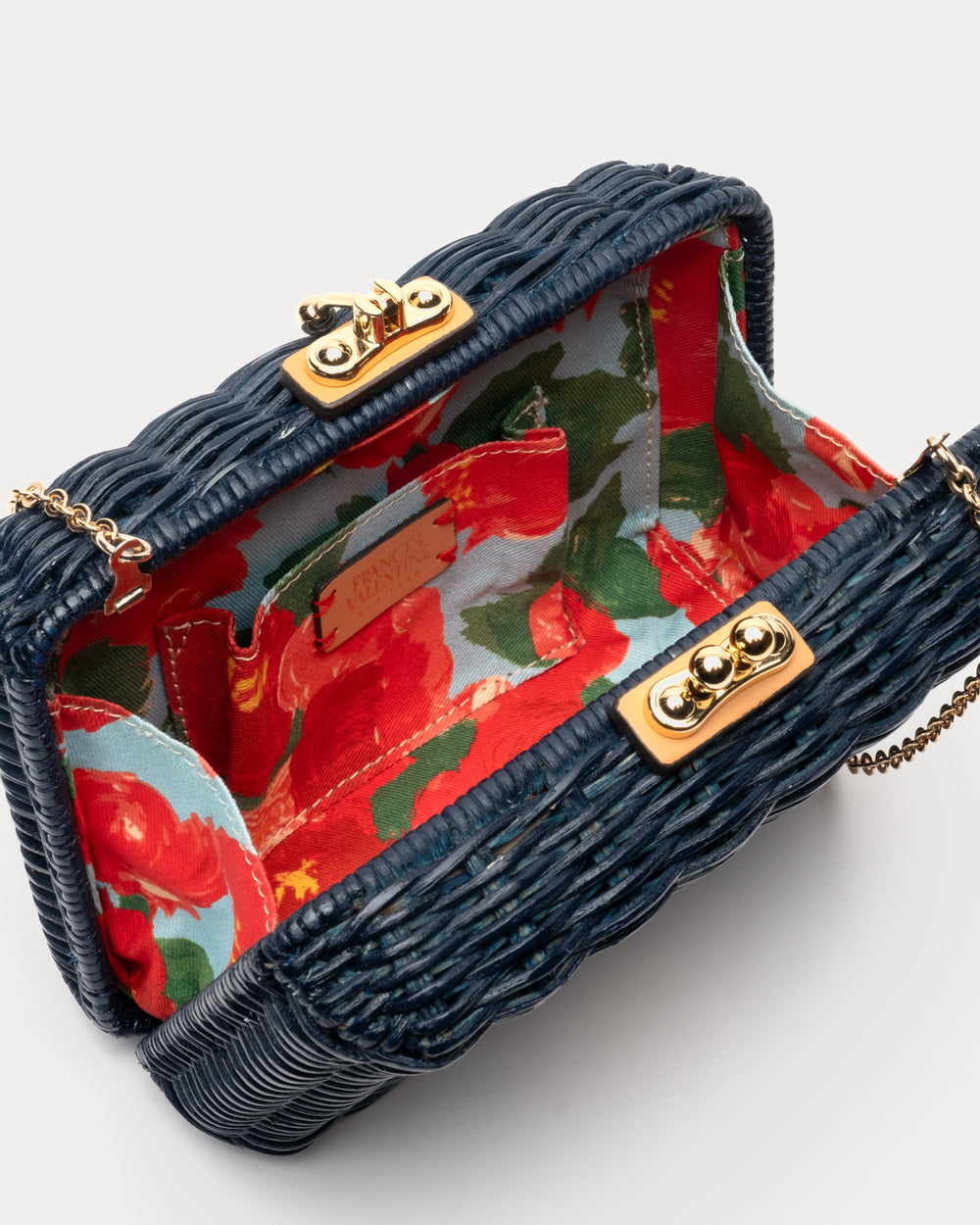 Paige Wicker Clutch - Navy Basket Frances Valentine