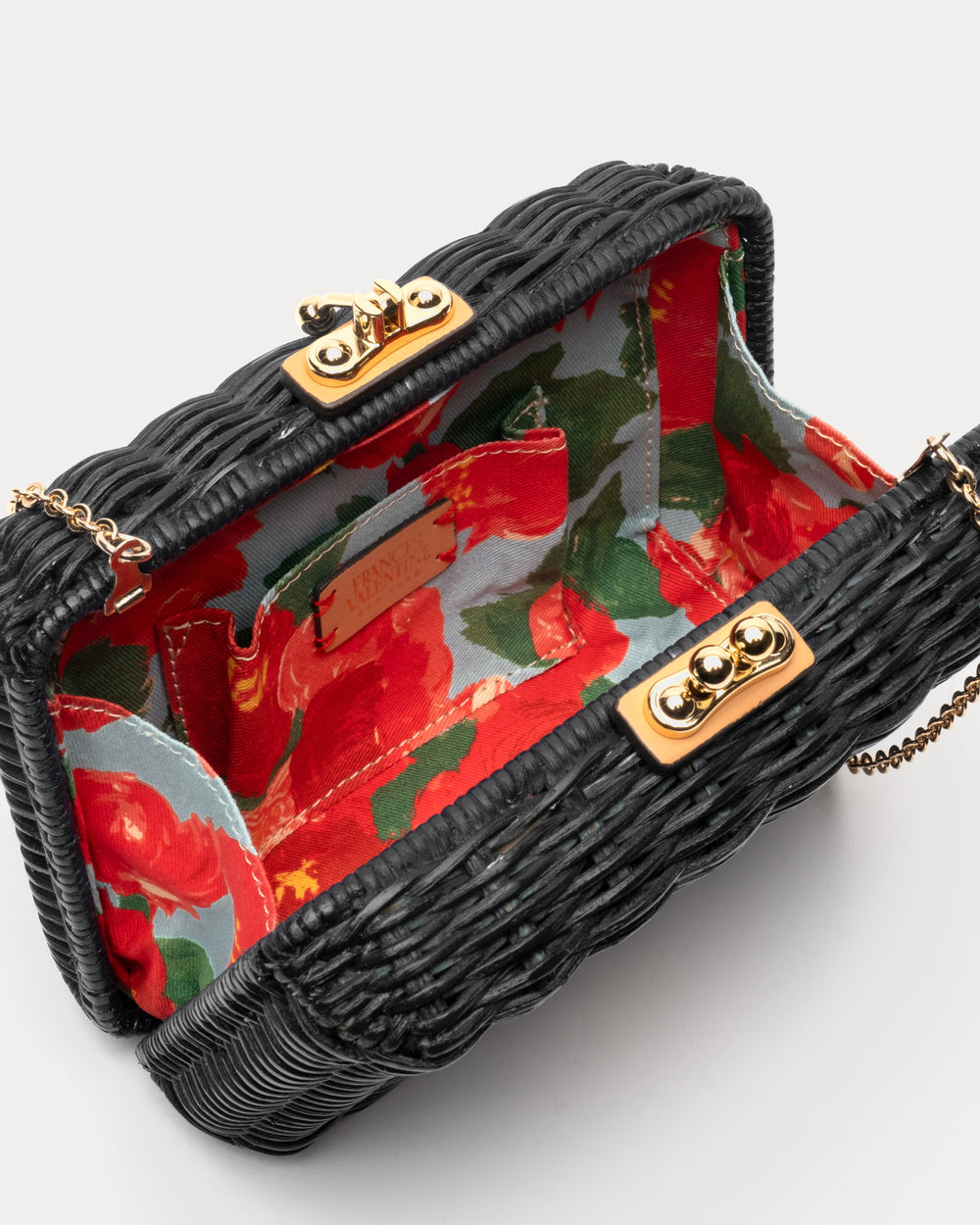 Paige Wicker Clutch - Black Basket Frances Valentine