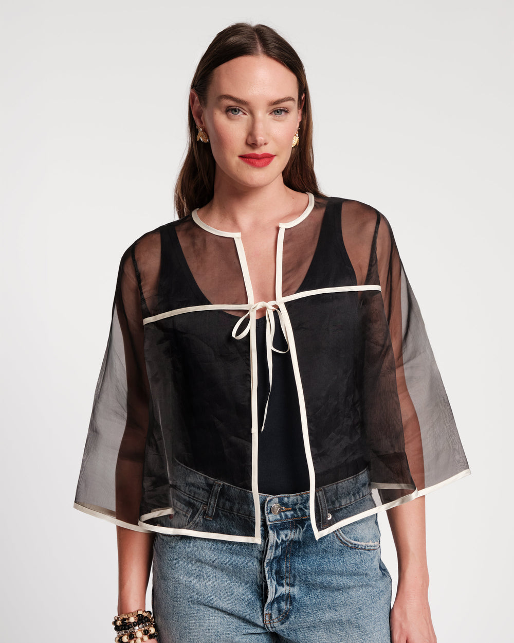 Parker Swing Top - Black/Oyster Frances Valentine