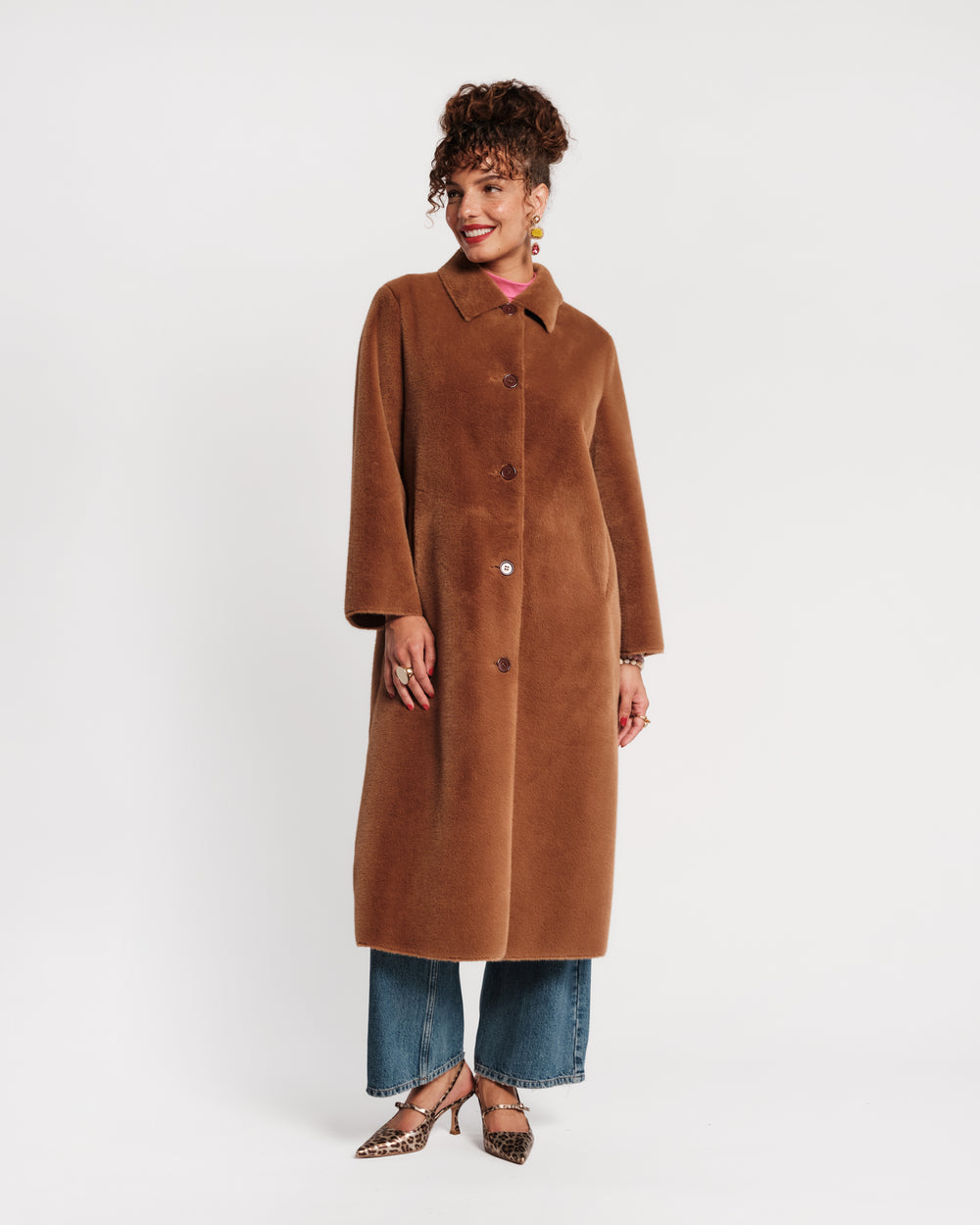 Paulette Faux Fur Coat - Camel Coats & Jackets Frances Valentine