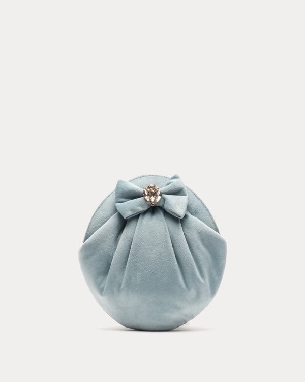 Pearl Velvet Bag - Ice Blue Handbag Frances Valentine