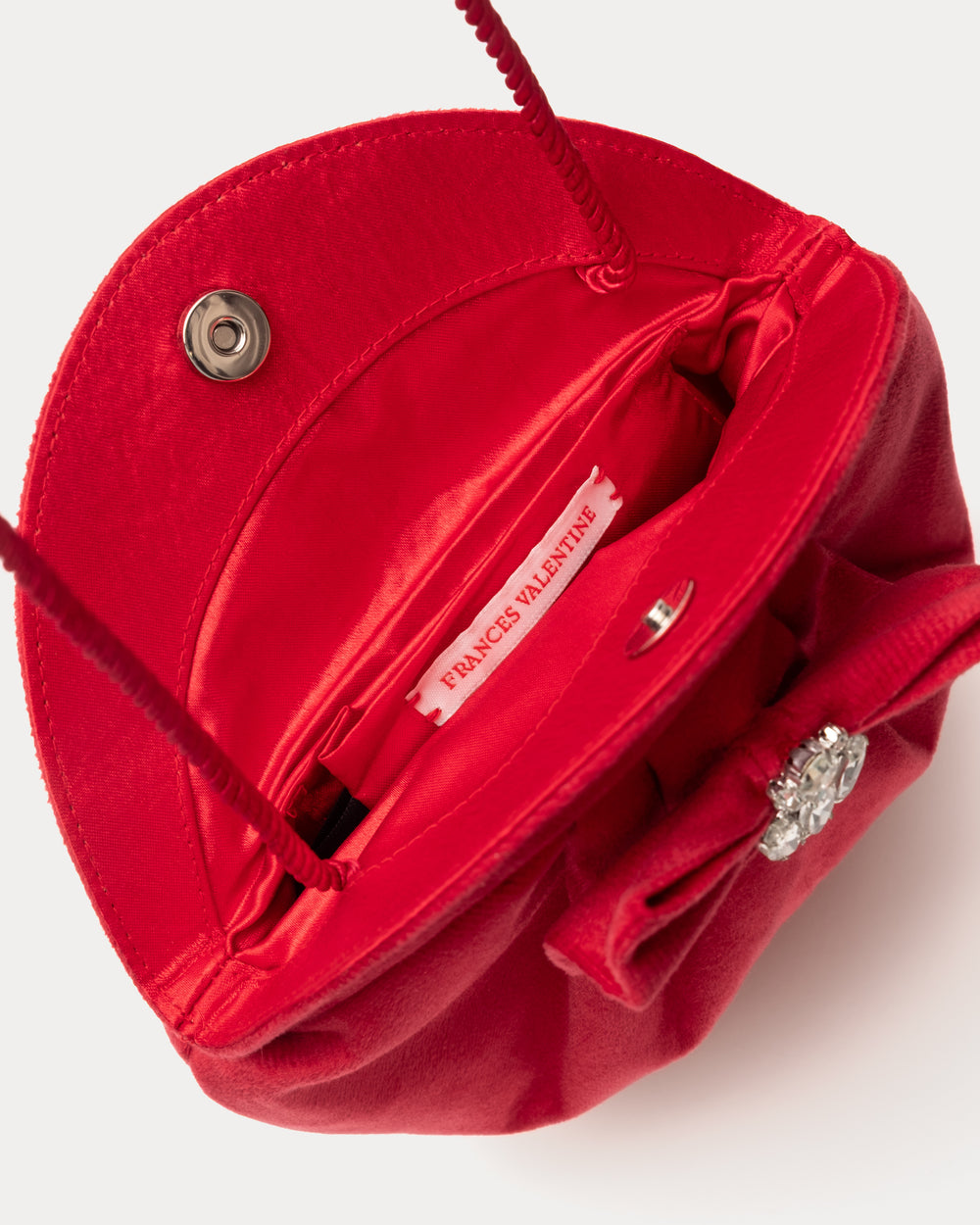 Pearl Velvet Bag - Red Handbag Frances Valentine