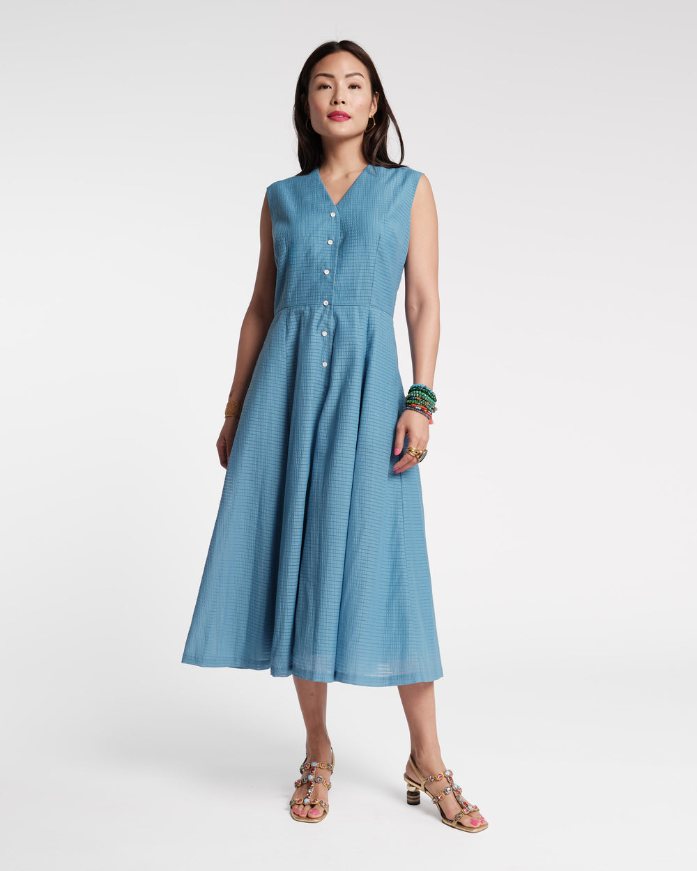 Peggy Midi Dress Set - Blue Dresses Frances Valentine