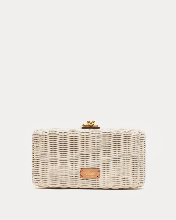 Pepper Wicker Clutch - Off White Basket Frances Valentine