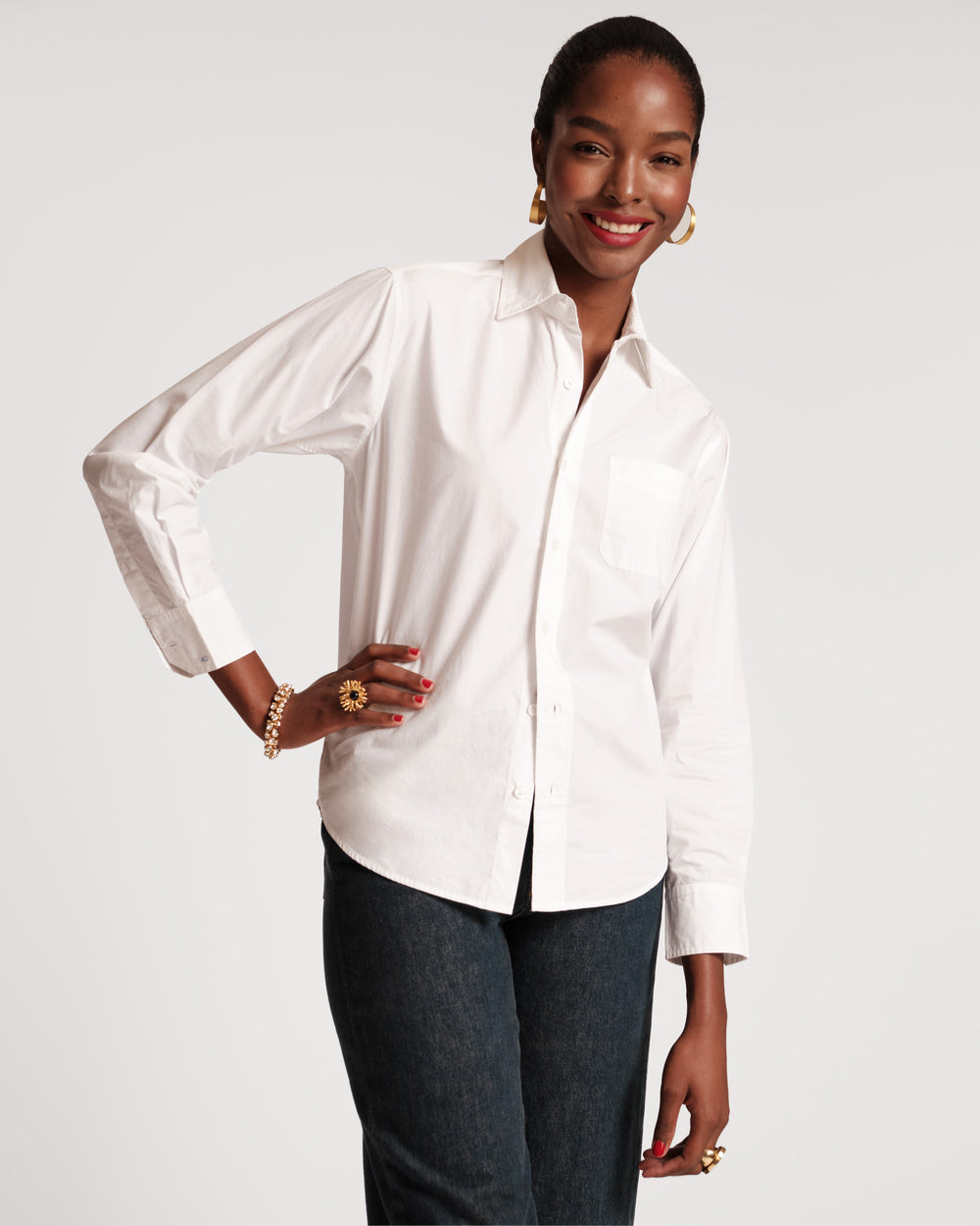 Perfect Button Down - White Tops Frances Valentine