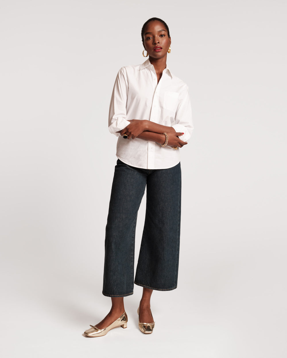 Perfect Button Down - White Tops Frances Valentine